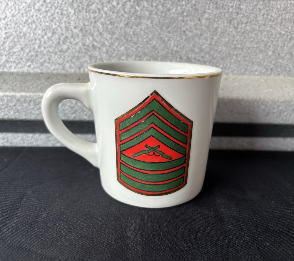 Vintage USMC Rare Named Master Sergeant Coffee Cup
