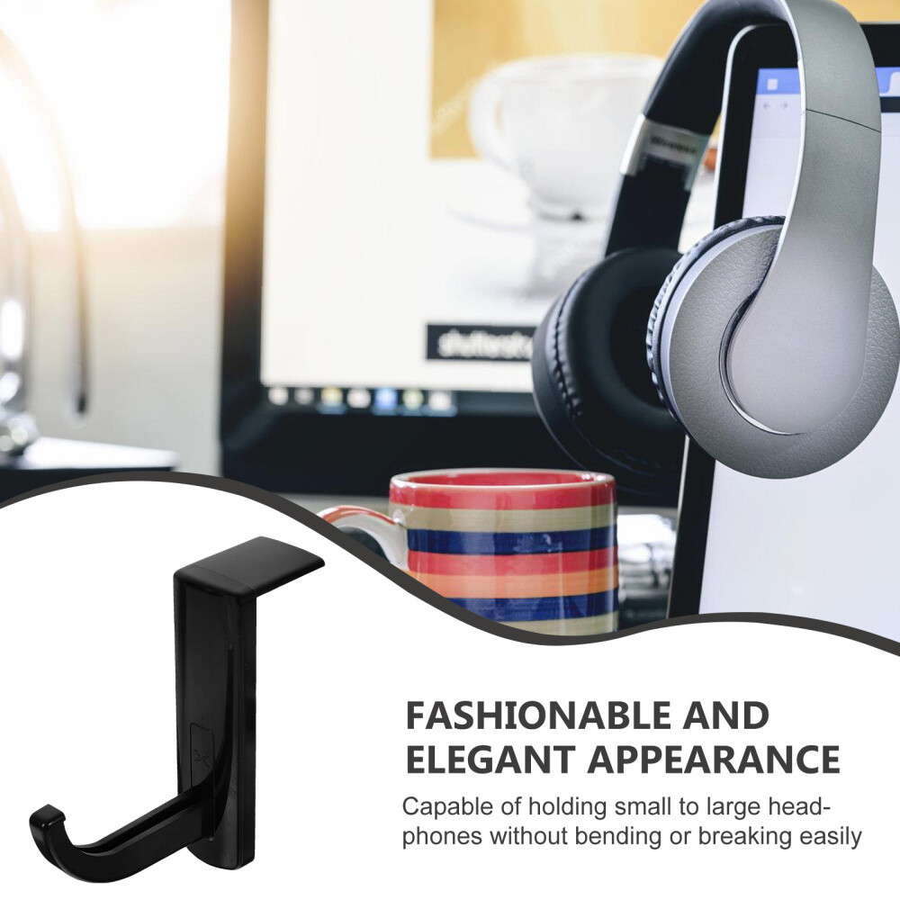 4 Pcs Computer Headset Holder Desk Headphone Hanger Under Desk Hook