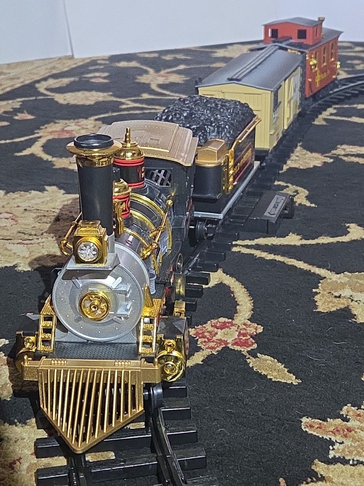 Vintage 1989 New Bright Gold Rush Express Train Set Complete Working