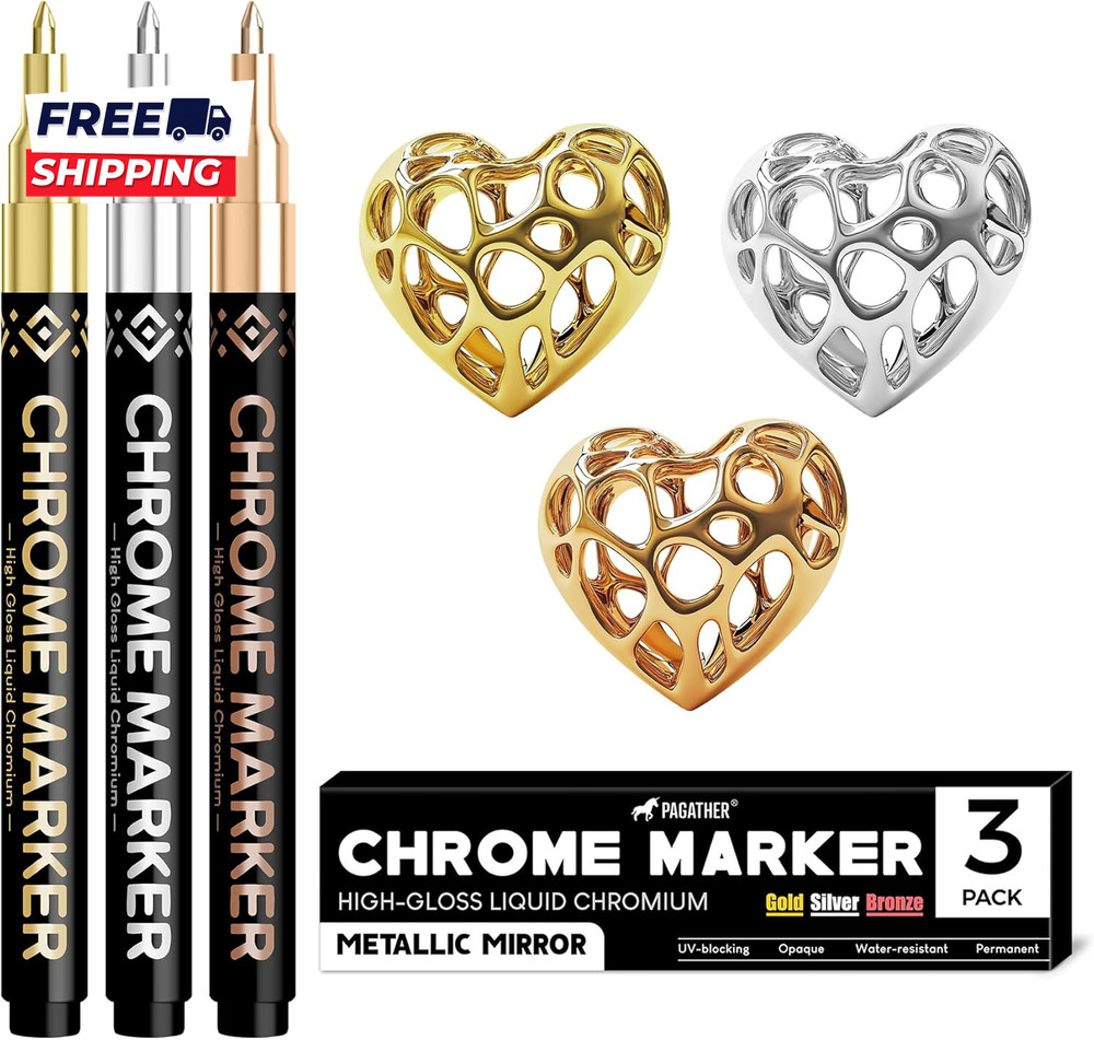 3Pcs Chrome Paint Markers  Permanent Mirror Liquid Chrome Pens