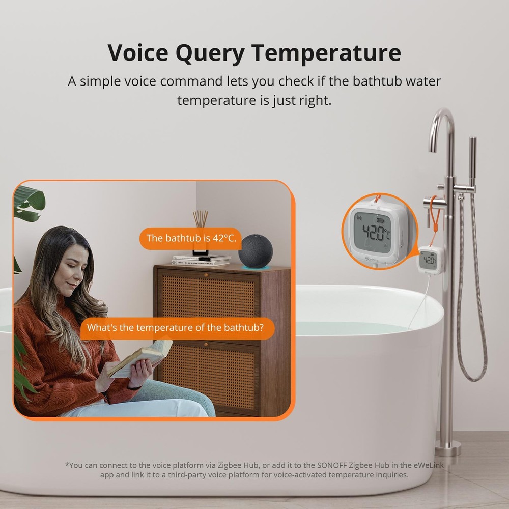 SONOFF IP65 Zigbee LCD Smart Thermometer Probe Temperature Detection with Probe