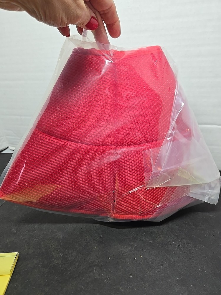 Soft Fabric Dog Cone Collar, Protective Wound Red-Medium. New