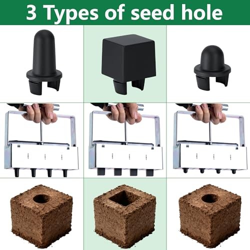 24 Pcs Soil Block Maker Seed Pins, 3 Types Soil Blocker Seed Hole Maker, Seed