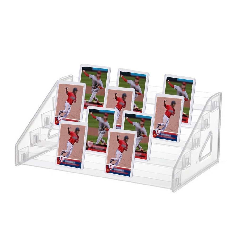 5Tiered Trading Card Display Holder, Clear Plastic Tabletop Display Rack for ...