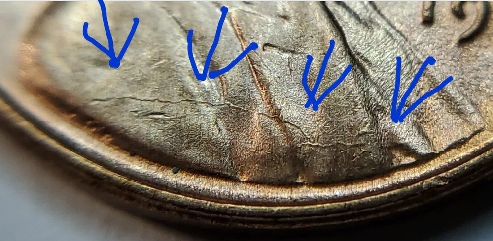 1941 P Uncirculated Die Crack Error Lincoln wheat Cent#31