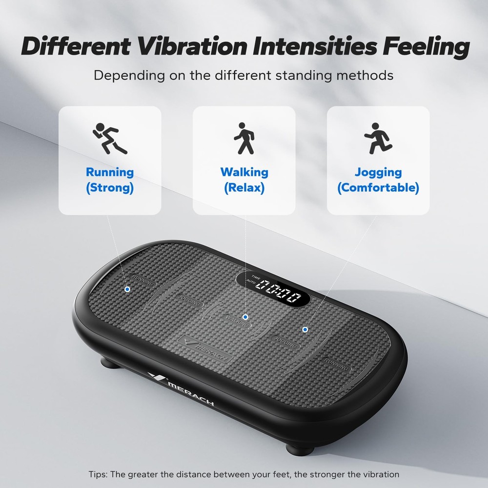MERACH Vibration Plate Exercise Machine, 440 Lbs Black