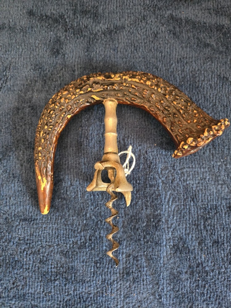 Antique Stag Antler Horn Handle Bar Direct Pull Corkscrew