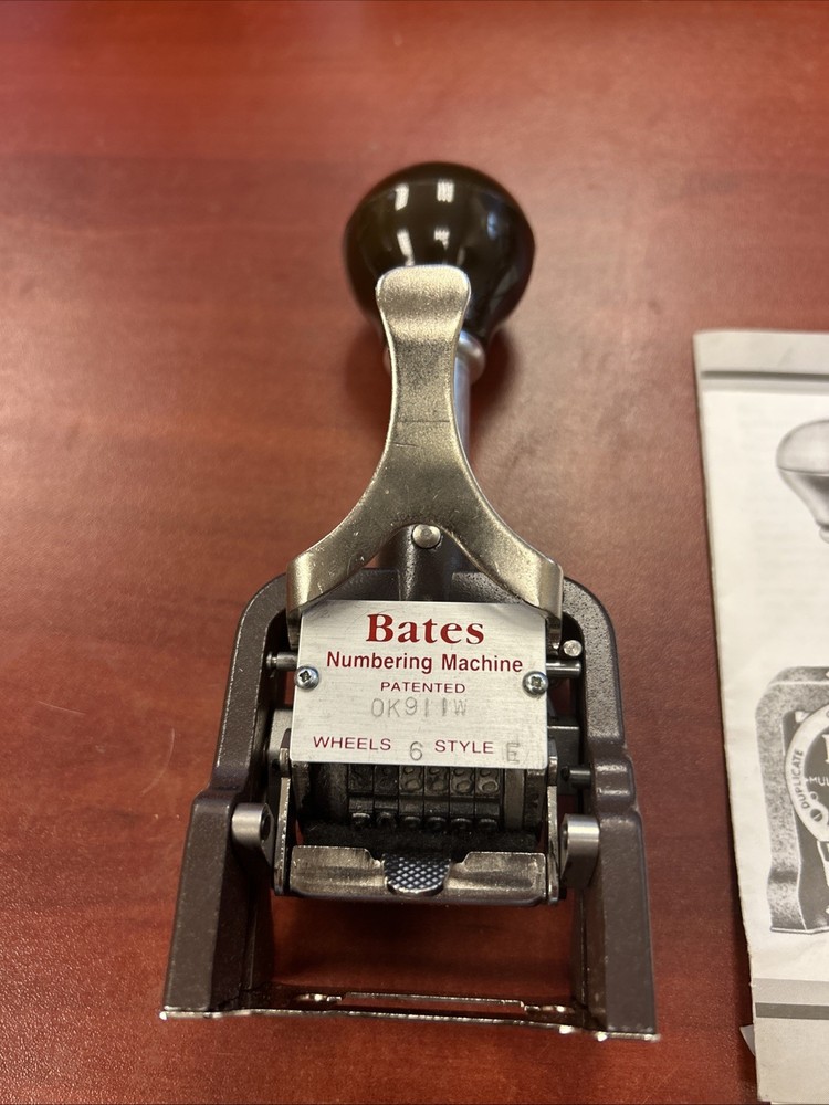 Bates Multiple Movement Numbering Machine Numeroteur, 6 Wheels Style E