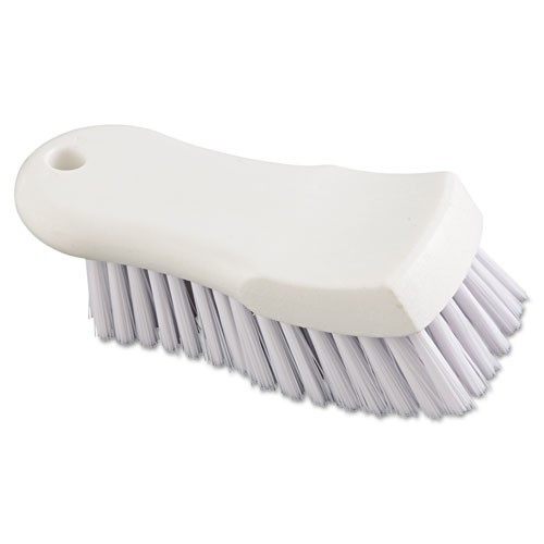 Boardwalk Scrub Brush, White Polypropylene Bristles, 6" Brush, 6" Handle, 2/Pack