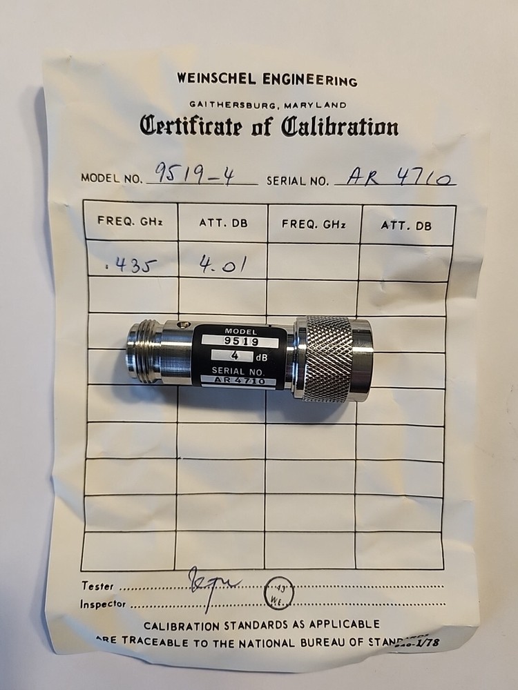 Weinschel  attenuator Model 9519-4, NOS.