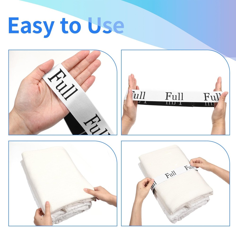 36 PCS Bed Sheet Organizer Bands, Elastic Storage Size Label Bands Storage Ba...