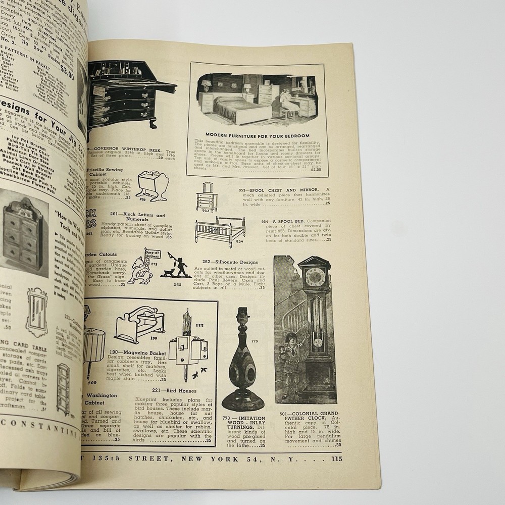 1952 Constantine's Manual For Craftsman Catalog Reference Guide Woodworking Tool