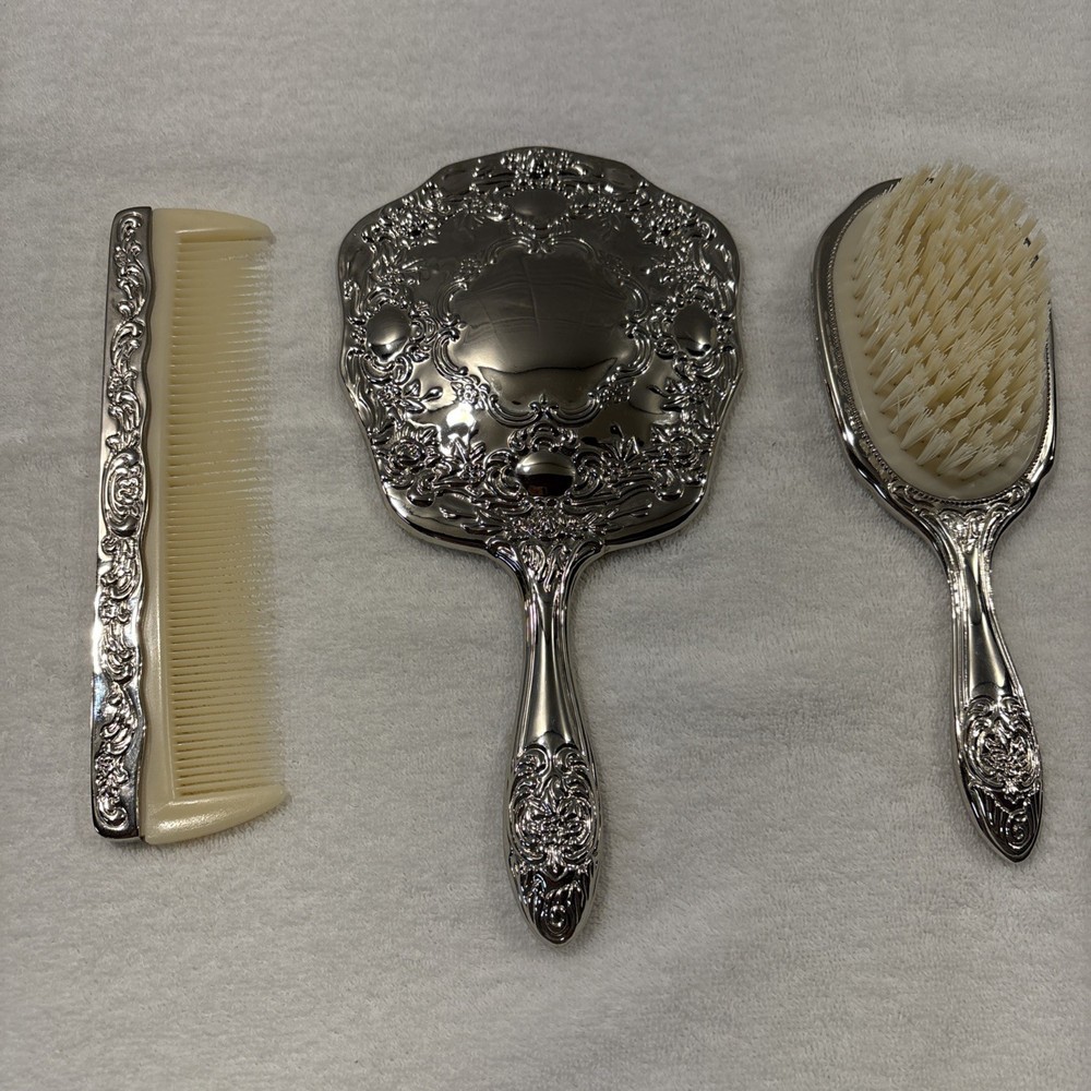Vanity Set(3)Silver Plated.VTG.EUC.