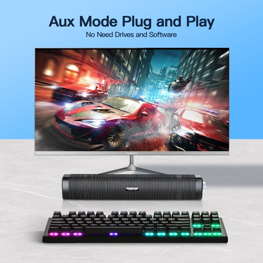 USB Computer Speakers,Computer Speakers with 3.5 mm aux,Wired USB Powered & C...