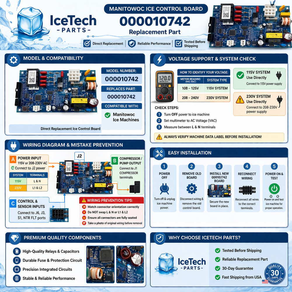 Manitowoc Ice Control Board 000010742 Replacement Part