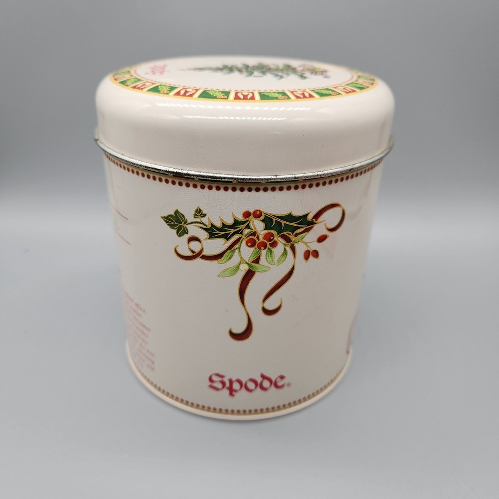 Spode Christmas Tree Tin w/Lid Holiday Empty