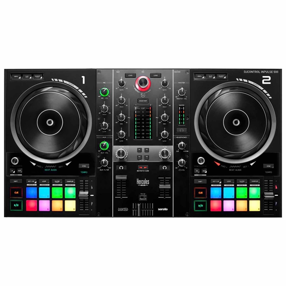 Hercules DJControl Inpulse 500 Controller with (2) AS-2115BT Speakers