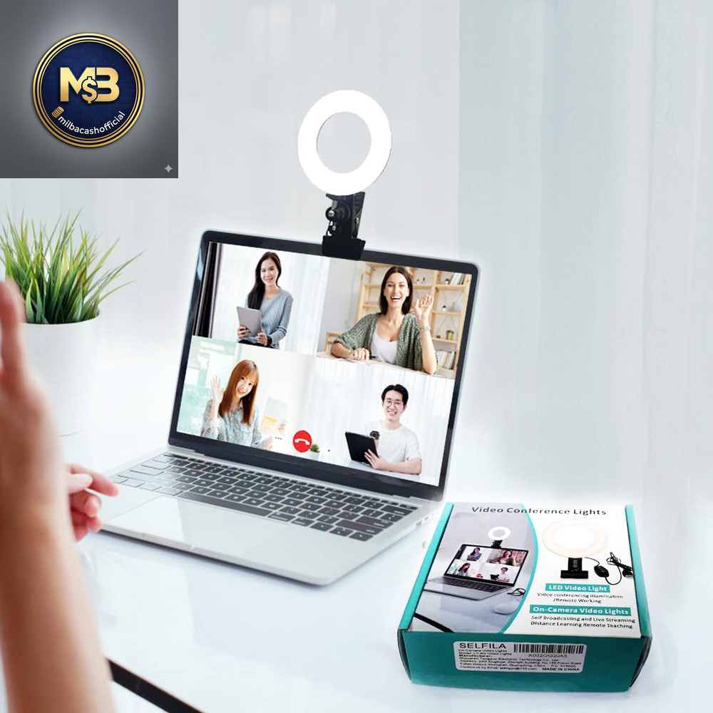 Dimmable Ring Light Video Conference Kit for Creators and Makeup (Black)