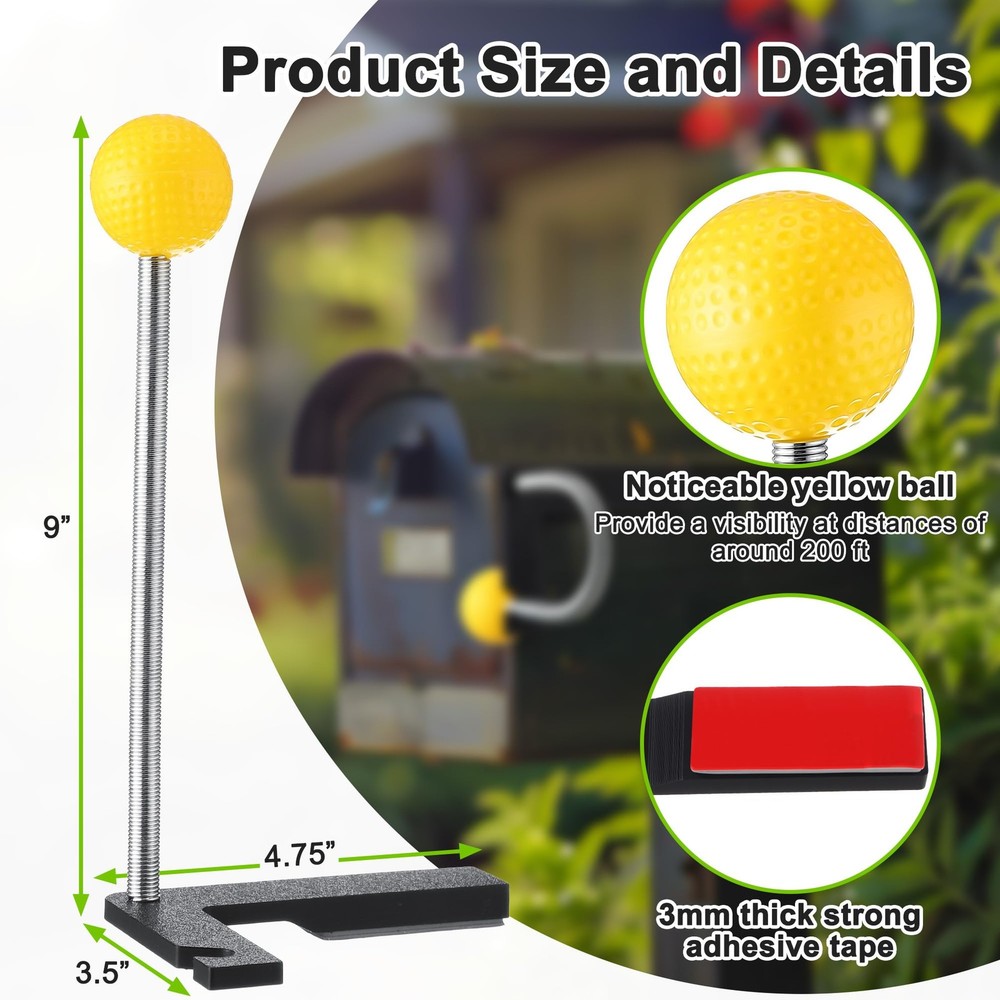 2 Pack Mailbox Notification Device, Mail Arrival Indicator Yellow