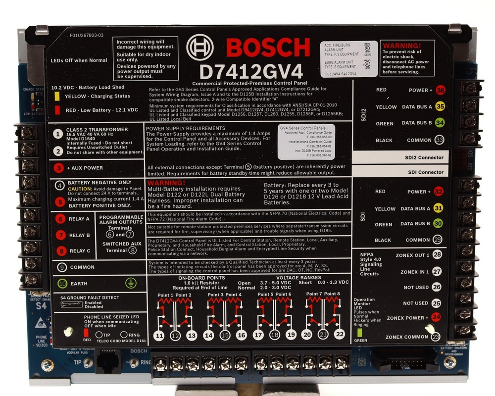 Bosch D7412GV4 Control Panel