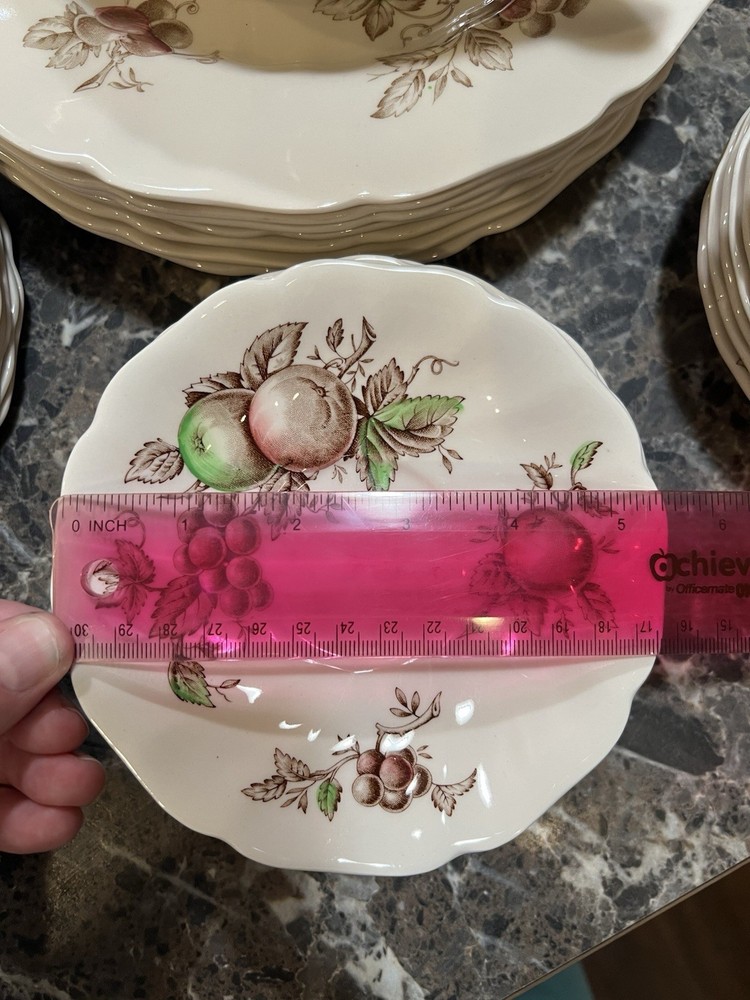 Johnson Bros Harvest Time Vintage Ceramic Dinner Set Fruit Pattern England