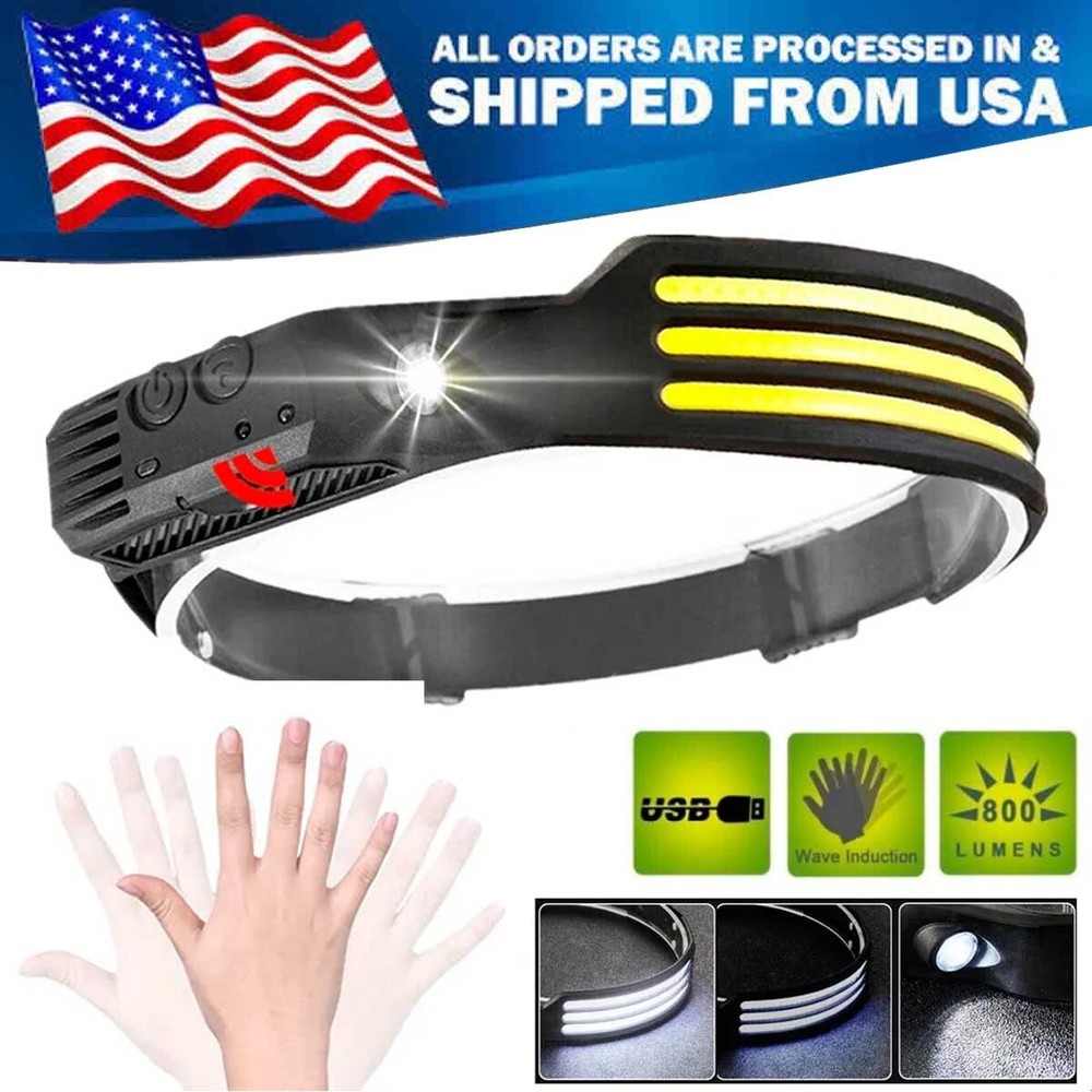 Headlamp Flashlight 12000 Lumen LED Rechargeable Headlight White Light