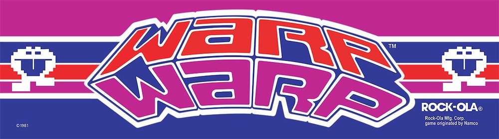 Warp Warp Arcade Marquee For Reproduction Header/Backlit Sign