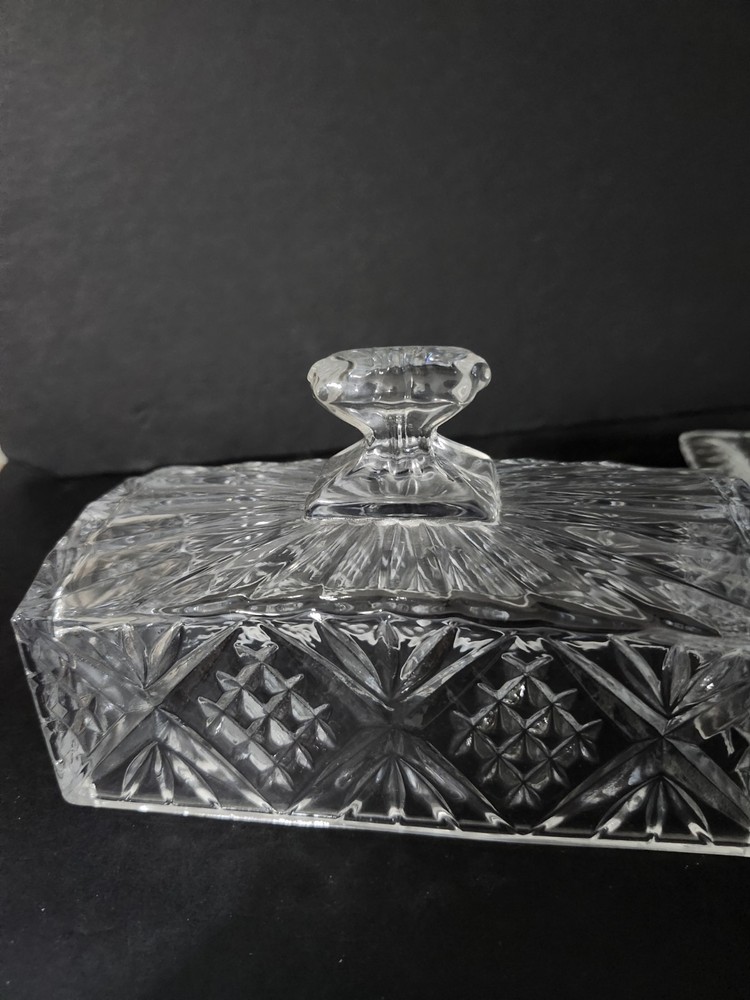Godinger Dublin Crystal Covered Butter Dish