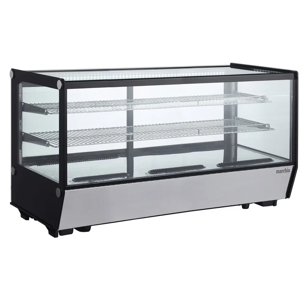 48” Refrigerated CountertopDisplay Case, Straight Glass, Black