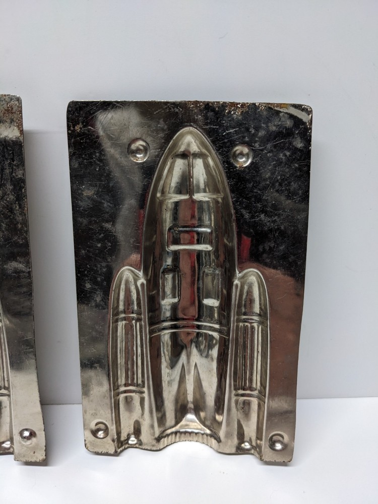 VTG Rocket Space Ship Metal Chocolate Candy Mold 610