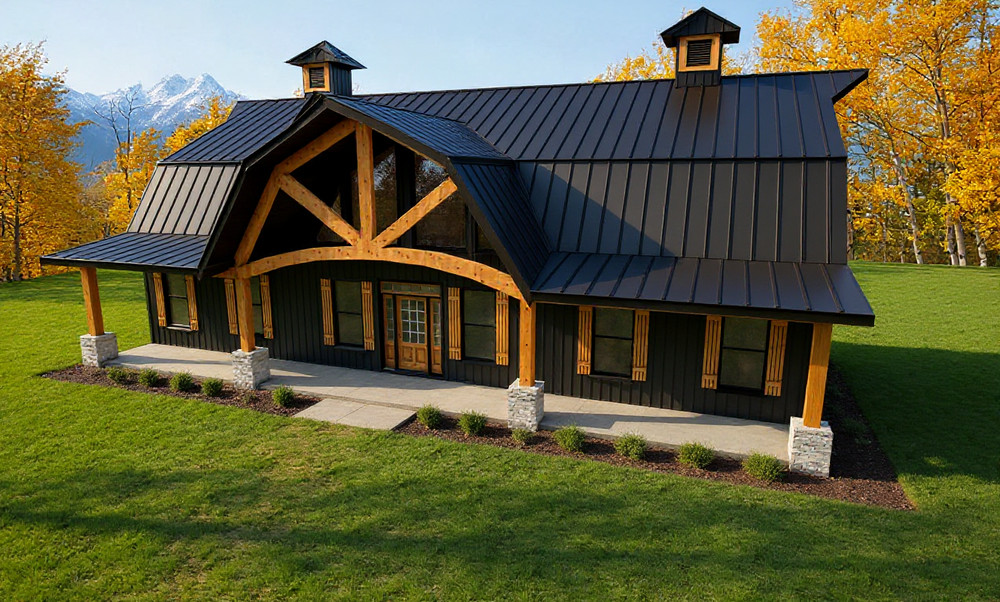 2400 Sqft Modern Barndominium 4bd/2.5ba - Construction Plans - PDF