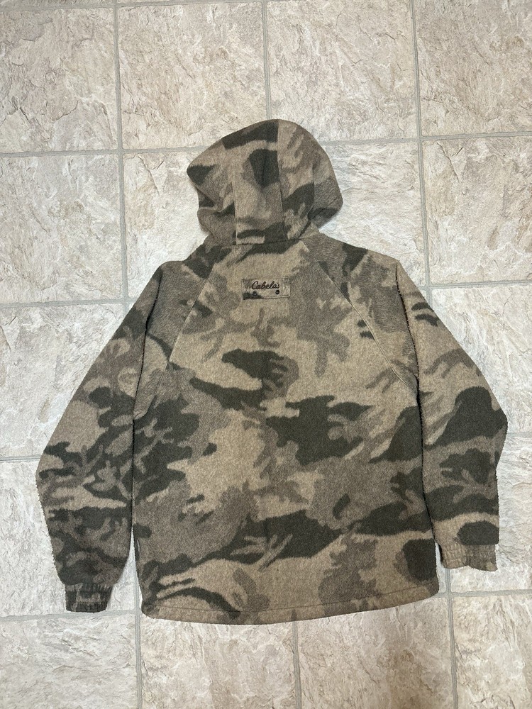 Cabelas Wooltimate Windshear Wool Camo Jacket 1/2 Zip Men’s Medium