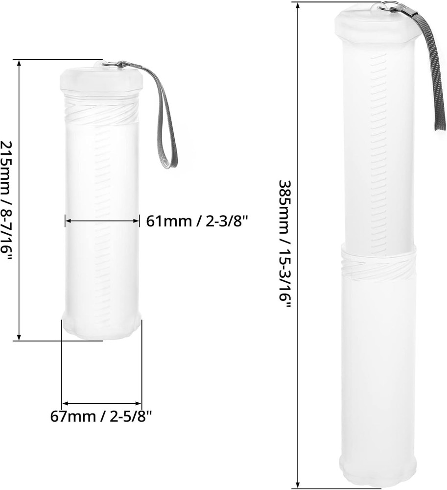 QWORK Extendable Artist Storage Tube - Durable Plastic, 2 Pack 2 Pack, Clear