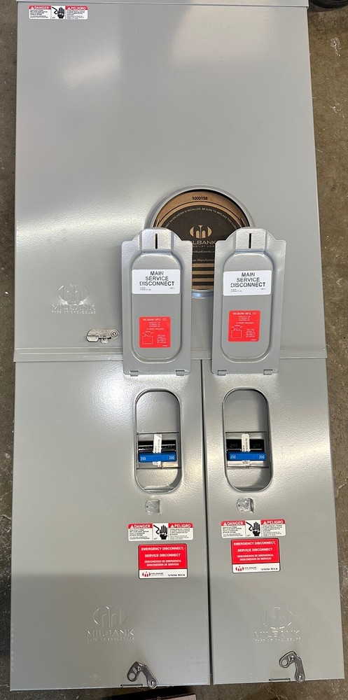 Milbank 400 320 amp meter socket Lever Bypass 200 amp Breakers Panel