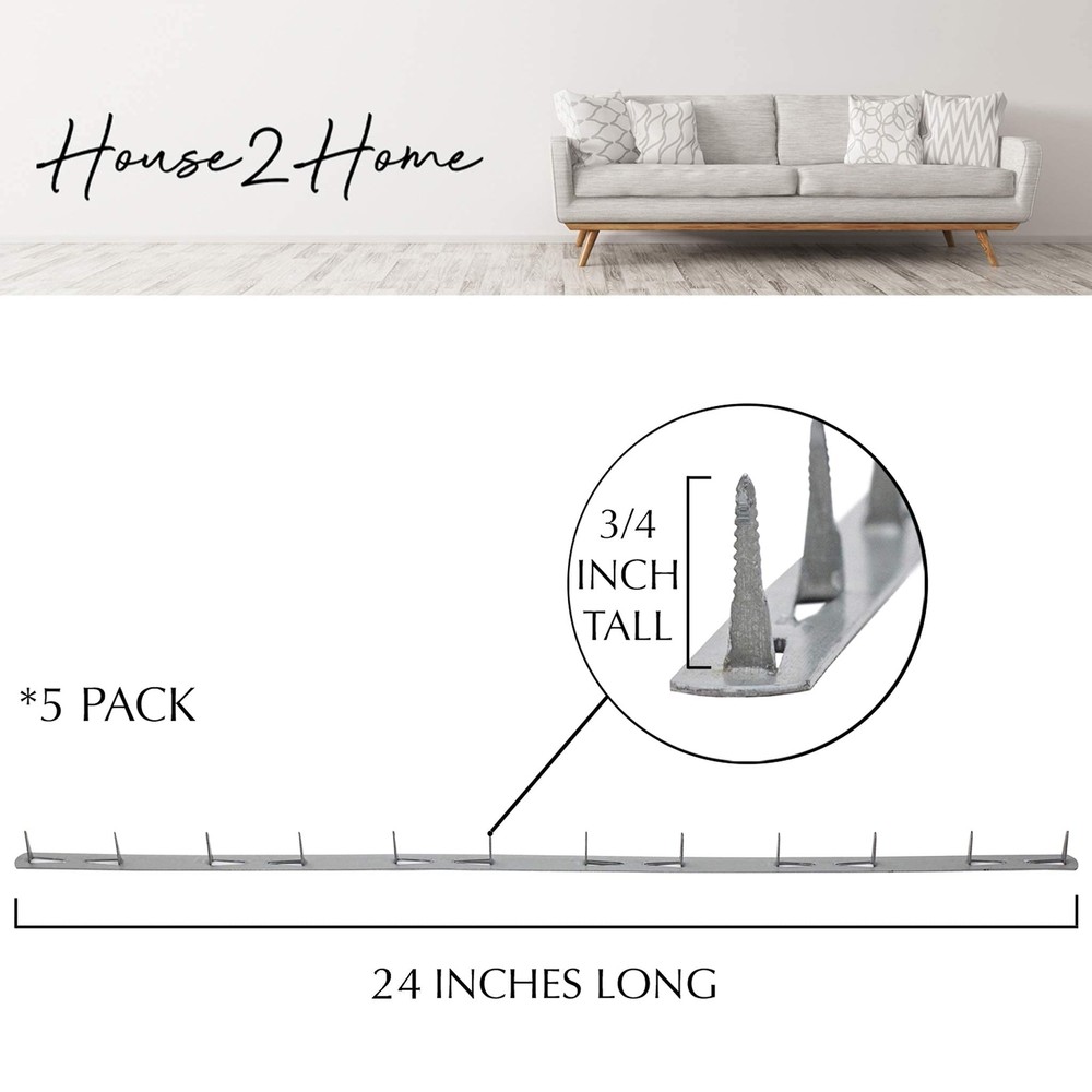 5-Pack 24" Upholstery Metal Tack Strips with Instructions