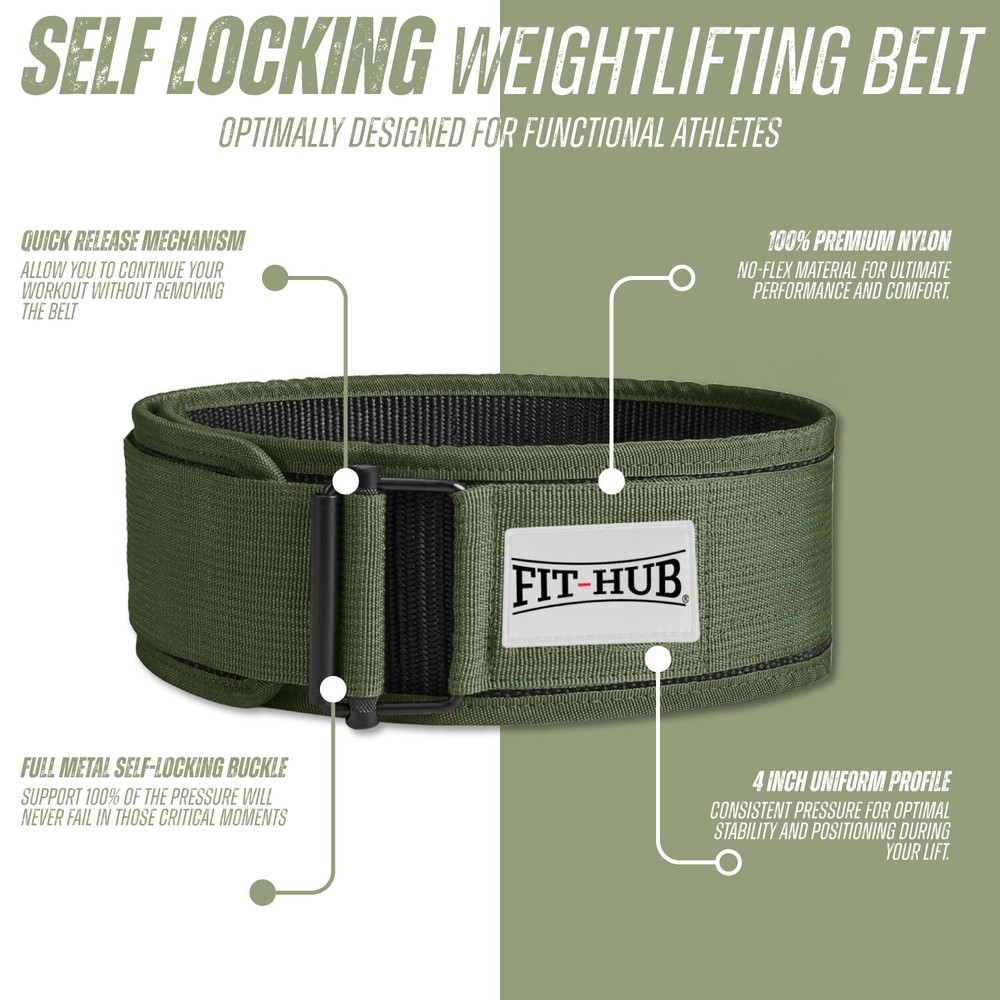 Self Lock Belt Nylon Weight Lifting Power lifting Dead lifting Support Belt
