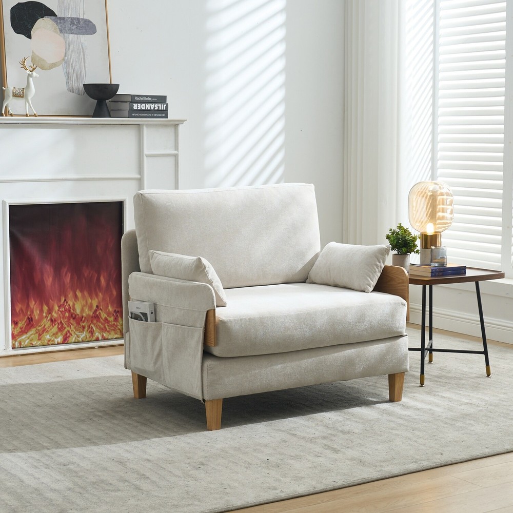 Convertible Sleeper Sofa Bed Multi-Functional Folding Recliner Chairs w/ Pillows