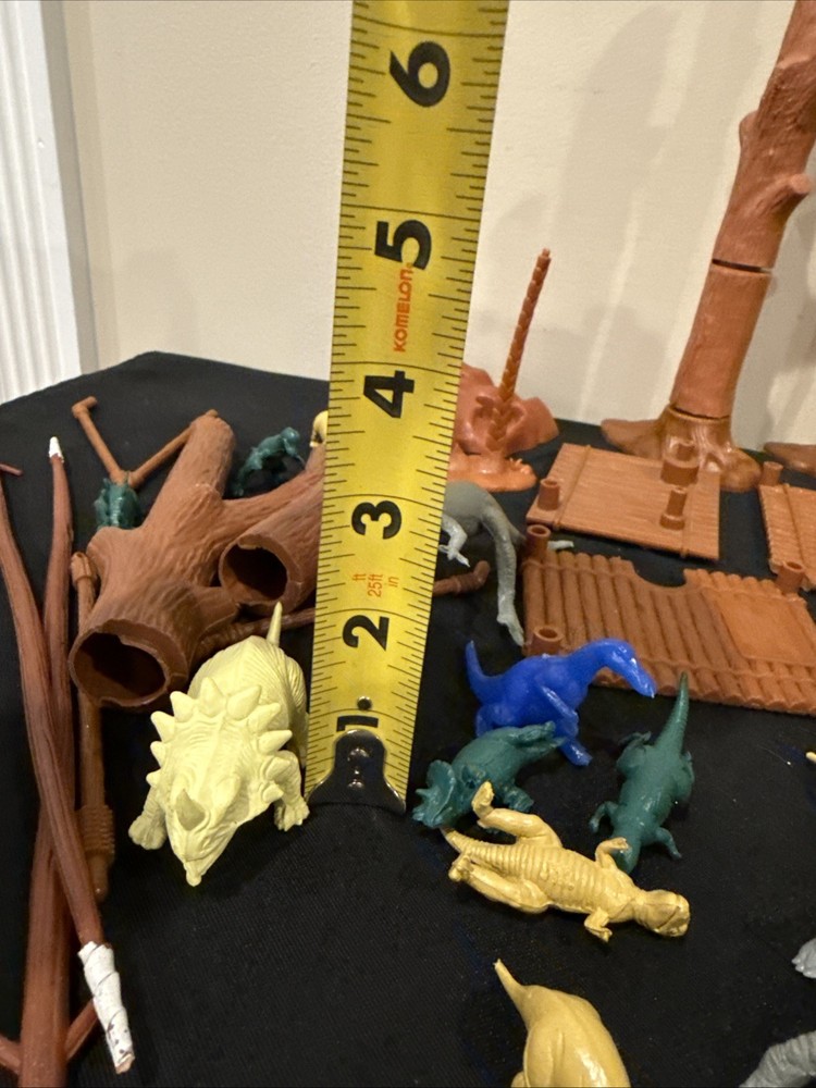Dinosaur Approximately 37 Figures Plus Trees ( Missing Parts) READ