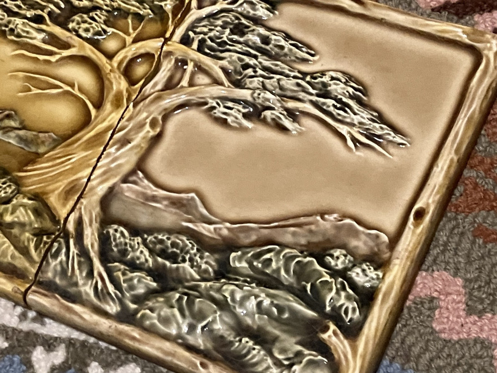 Pratt & Larson 2-piece Cypress Tree Tile Set, 11.5" x 7.5" WOW!