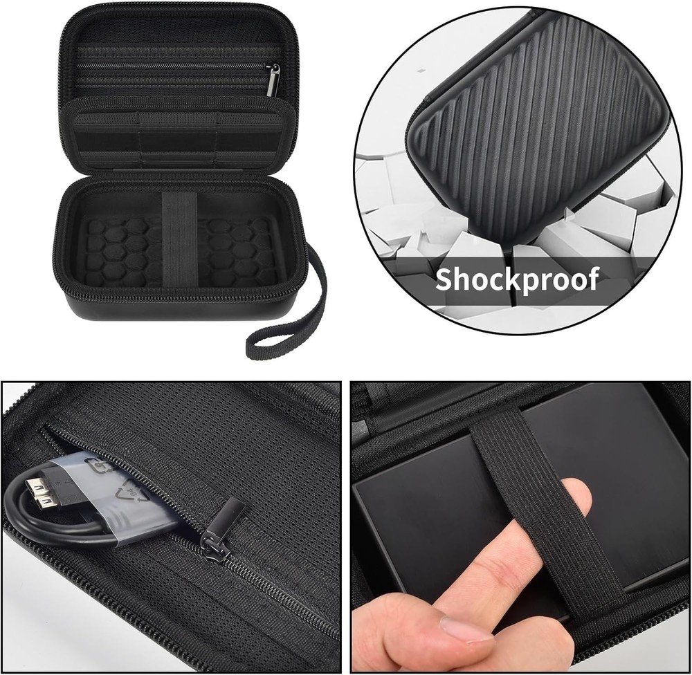 Slim & Durable External Hard Drive Case for Travel - Fits Seagate & WD Elements
