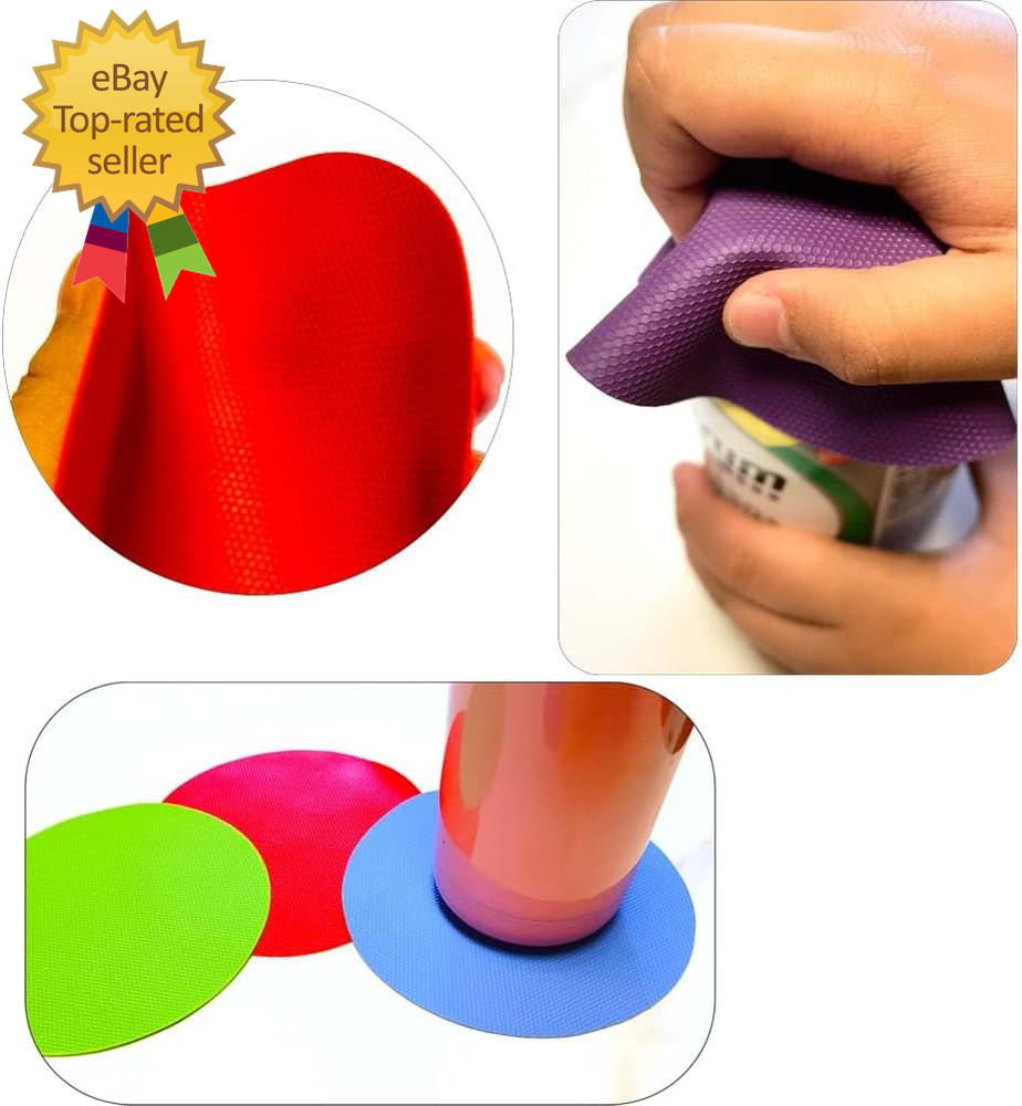 4Pcs Rubber Jar Opener Bottle Gripper Non Slip Pad Multi-Function Can Opener