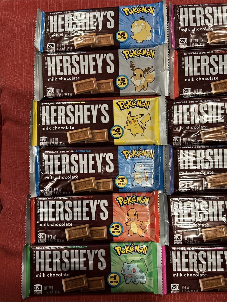 NEW 2025 Hersheys Pokemon Chocolate Bar COMPLETE SET 12 PRIORITY SHIP