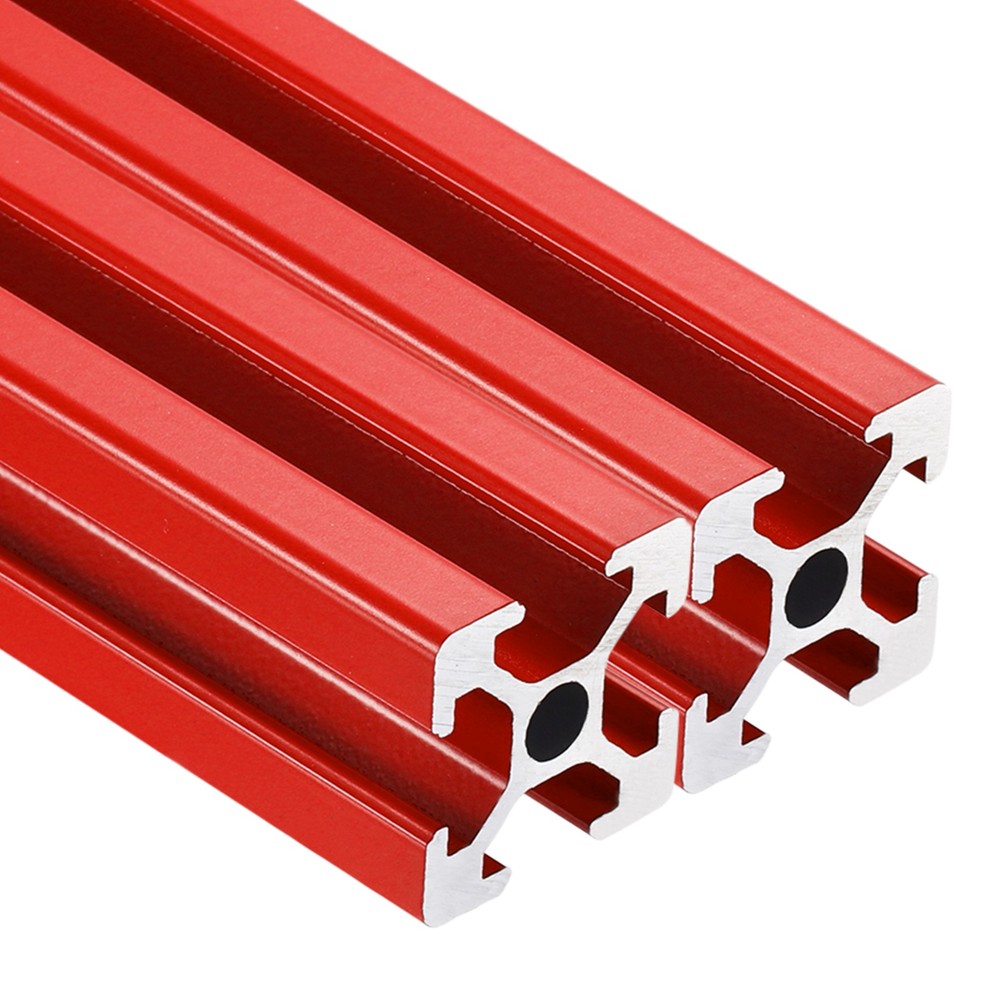 2Pcs 100mm 2020 Aluminum Extrusion Profile, Linear Rail Guide, Red