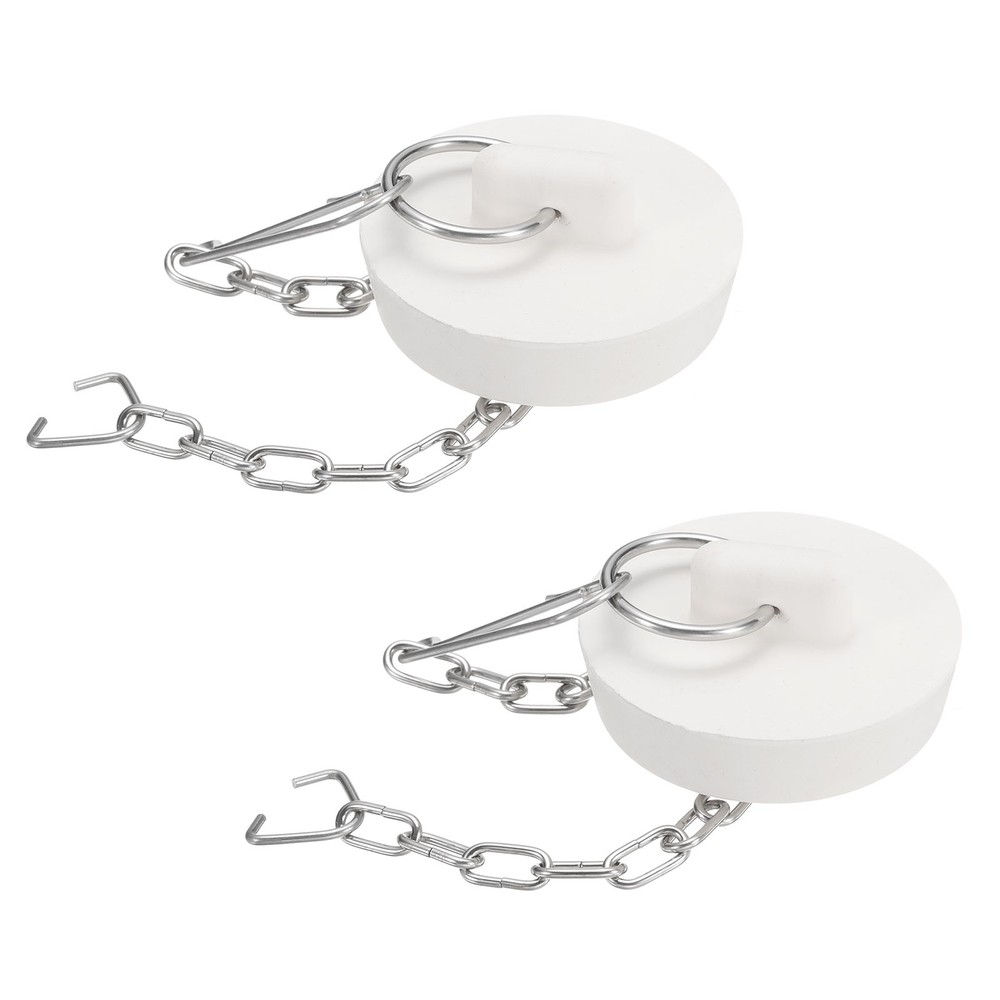 2Pcs Tub Stoppers, Rubber Bathtub Stoppers 39-41mm, White