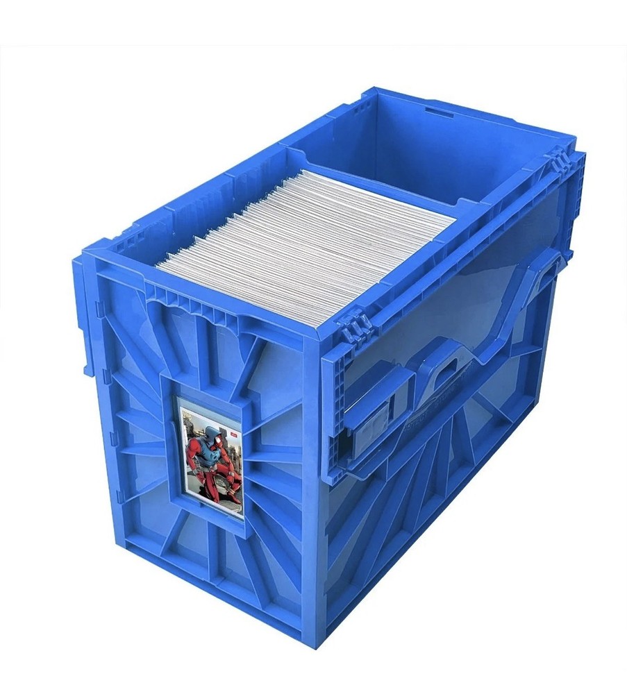 1 BCW BLUE Short Comic Book Bin - Heavy Duty Acid Free Plastic Stackable Box