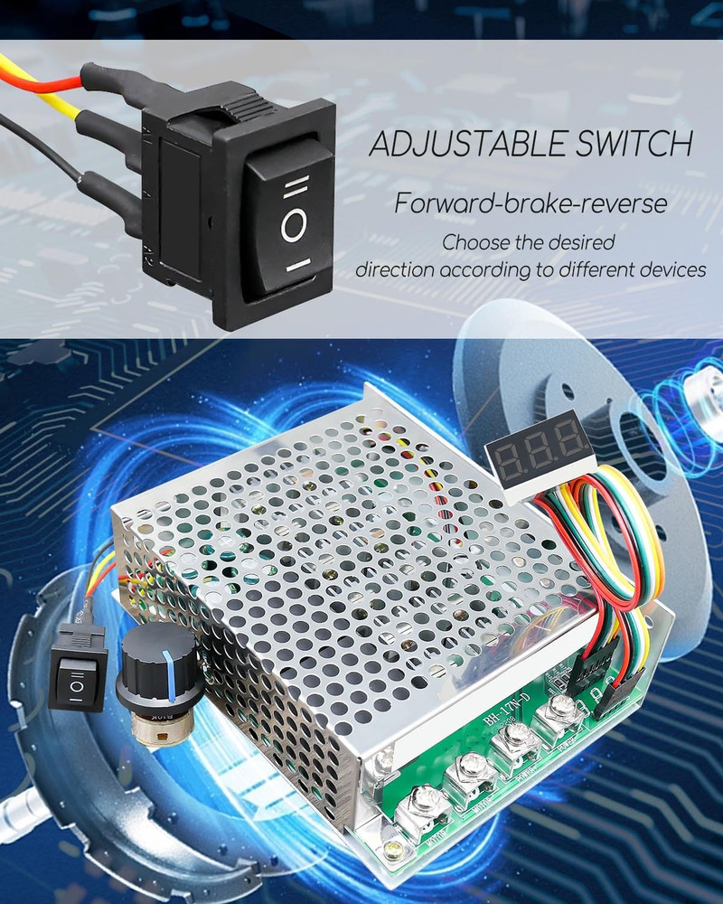 PWM DC Motor Speed Controller, DC 10-55V MAX 100A, Stepless Brushed Motor Contro
