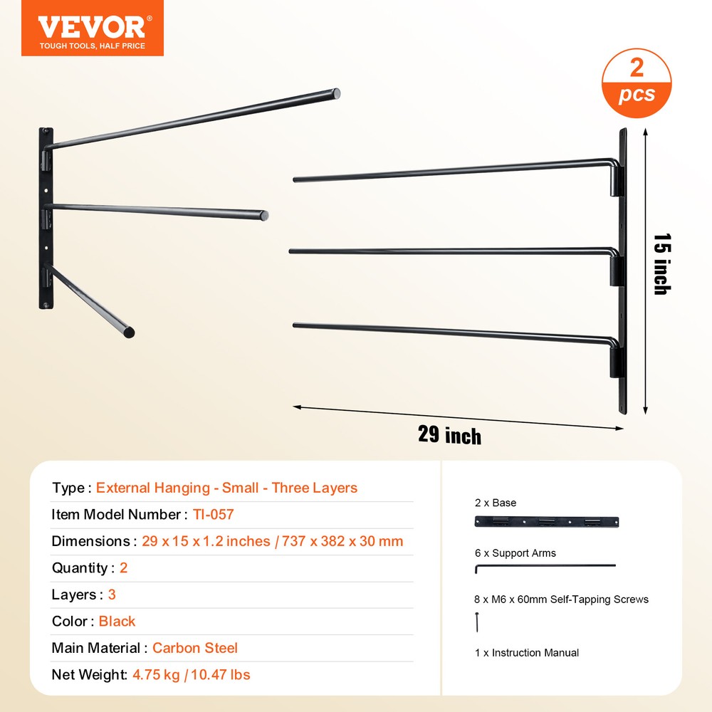 Wall Mounted Saddle Rack Three Tiers Swing Out Saddle Pad Holder