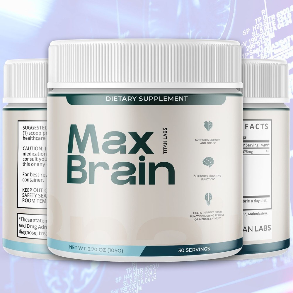 (1 Pack) Max Brain Powder Natural Brain Support Supplement MaxBrain 30 Servings