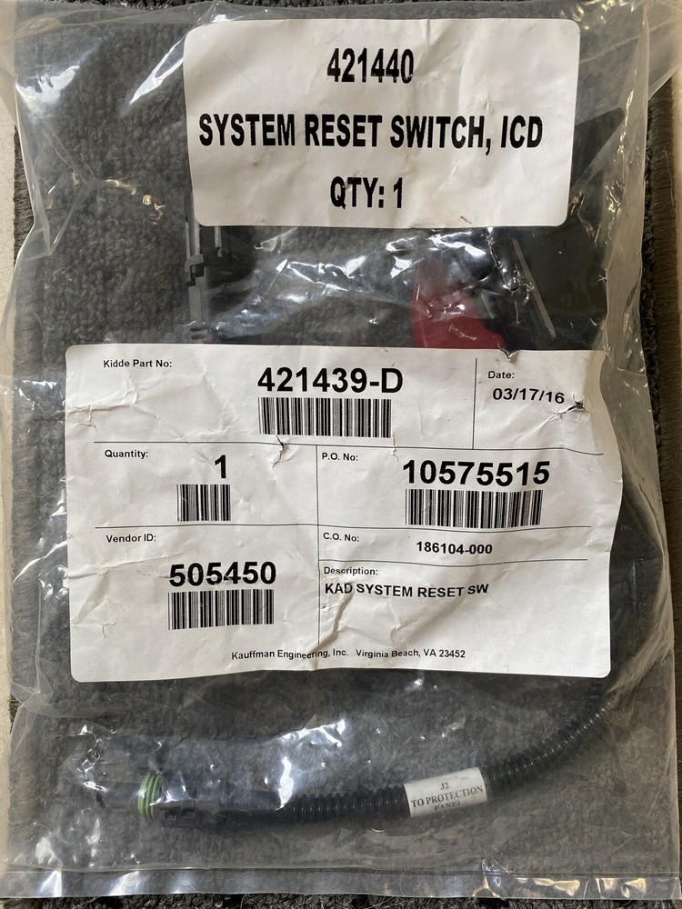 Kiddie KAD System Reset Switch 421439-D