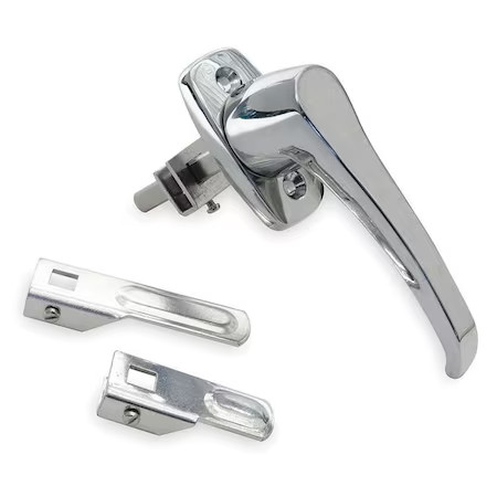 Cam Latch, Nonlocking, Chrome, L Handle, 1Xnz6